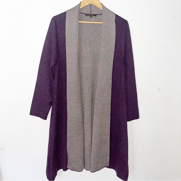 BCBG MAX Sport Open Front Cardigan Duster Sweater coat Sz L - Picture 1 of 7